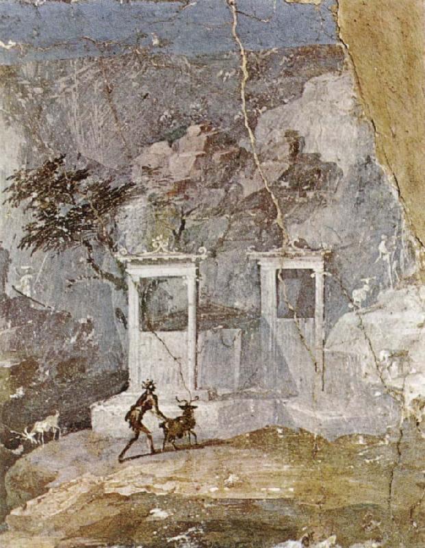 unknow artist Wall painting of a pastoral scene in the romantic style,from pompeii France oil painting art